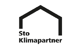 Sto Klimapartner logo featuring a black stylized house roof above the text 'Sto Klimapartner'.